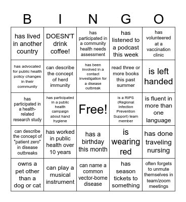 Find someone who... Bingo Card