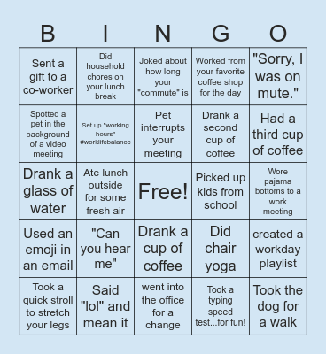 Remote Work "Connection" BINGO Card