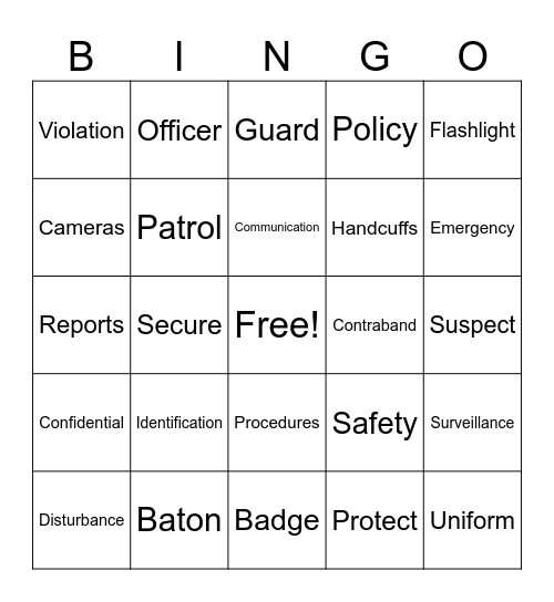 Security Bingo Card