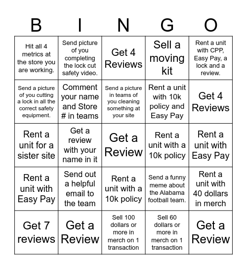 ESS Bingo Card