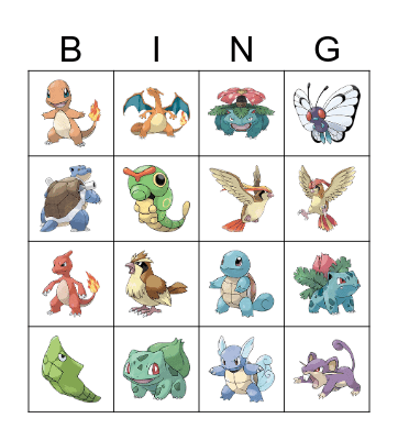 POKEMON: HAZTE CON TODOS Bingo Card
