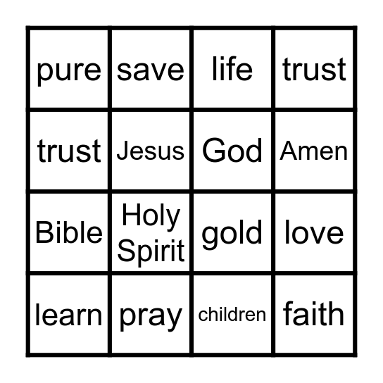 Color the words you hear Pastor Jim say today! Bingo Card