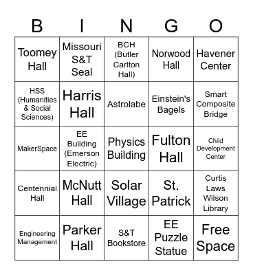 Education Field Trip 10/9/23 Bingo Card