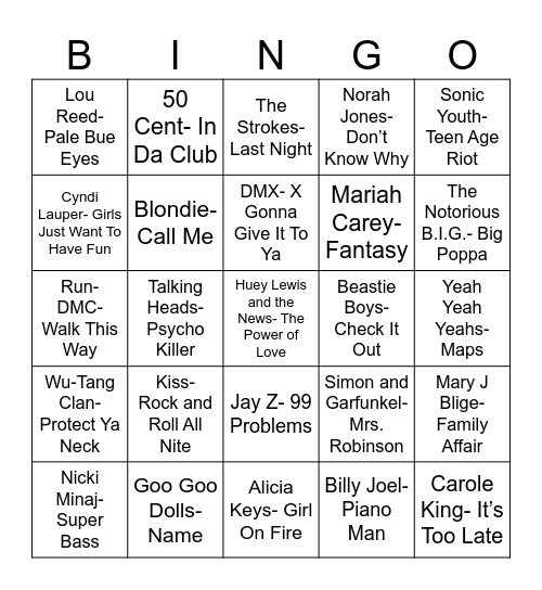 Total Quiz Trivia Presents Radio Bingo New York Bingo Card