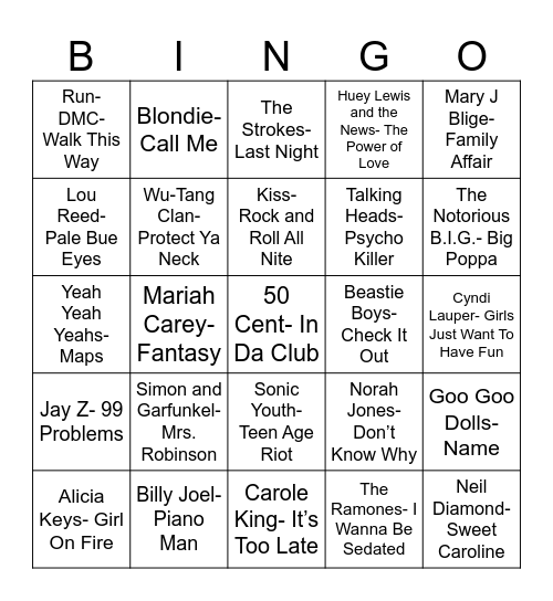 Total Quiz Trivia Presents Radio Bingo New York Bingo Card