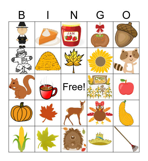 Fall Items #3 Bingo Card