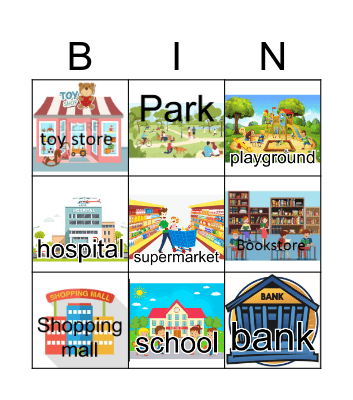 Parts of town Bingo Card