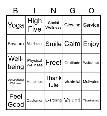 Blissful Bingo Card