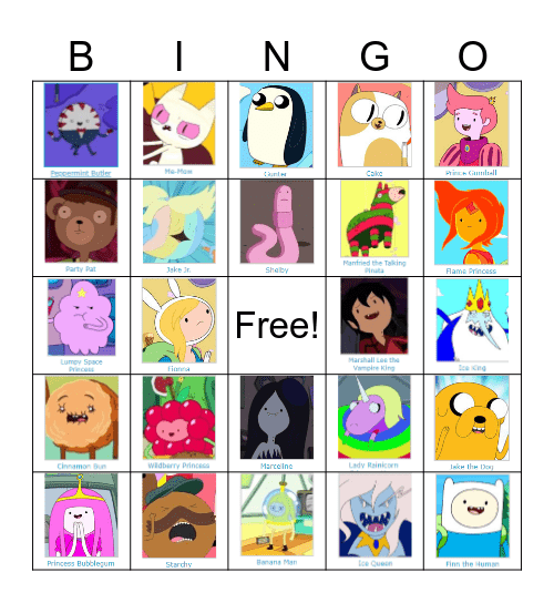 Adventure Time BINGO Card