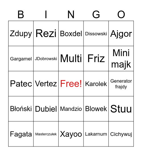 Influkalipsa Bingo Card