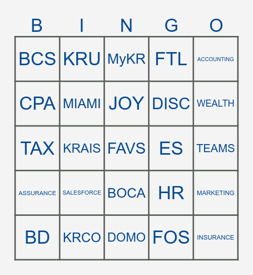 KAUFMAN ROSSIN 2023 Bingo Card