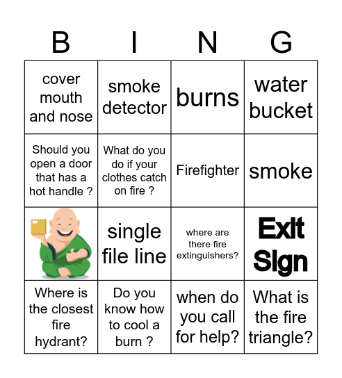 Fire Safety Bingo Card