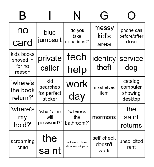 Central Point Library Bingo 2.0 Bingo Card