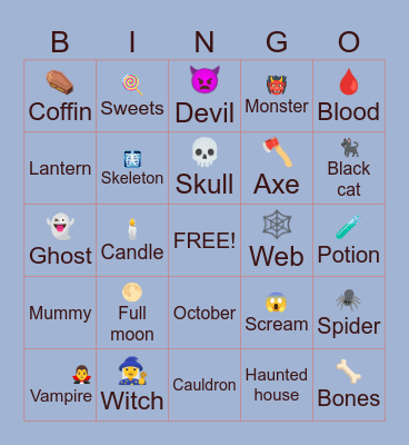 Halloween Bingo Card