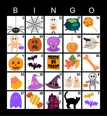 Happy Halloween Bingo Card