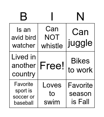 huhuuu Bingo Card