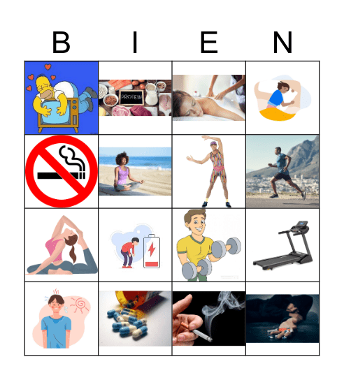 Lección 15 - El bienestar Bingo Card