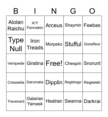 SHINY HUNTING BINGO 2023-2024 Bingo Card