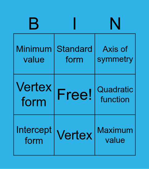 Vocab Unit 3 Bingo Card