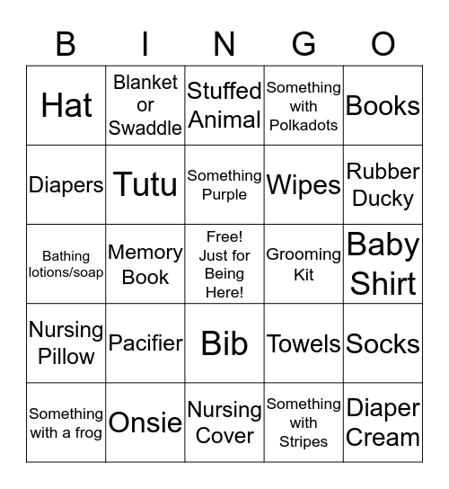 Darlene's Baby Shower Bingo! Bingo Card
