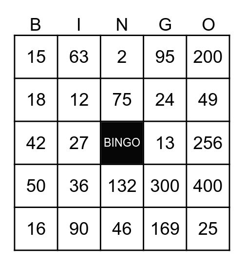 BINGO DAS OPERAÇÕES Bingo Card