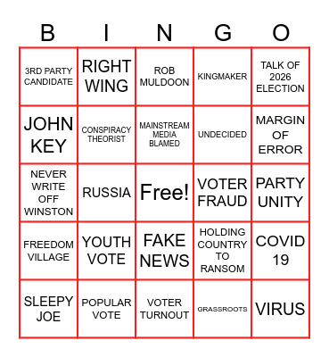 2023 ELECTION NIGHT BINGO Card
