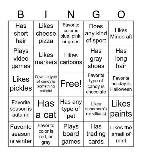 Bingo! Bingo Card