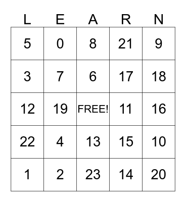 MATH IS FUN FOR OLDER KIDS Bingo Card