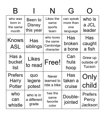 JCL INTRO BINGO: Invene aliquid.... Bingo Card