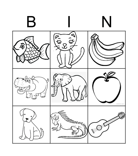 BASIC PHONICS BINGO, CL 1 Bingo Card