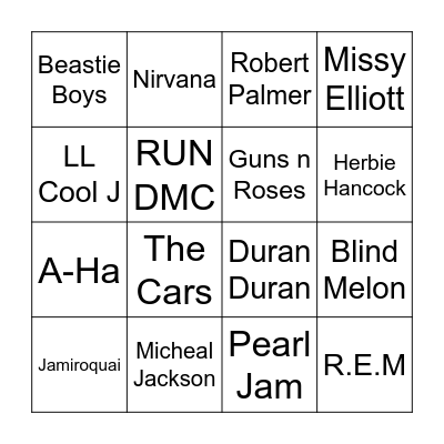 Boogie Down Bingo #1 Bingo Card