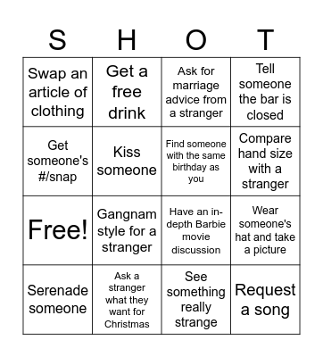 SHOT BINGO Card