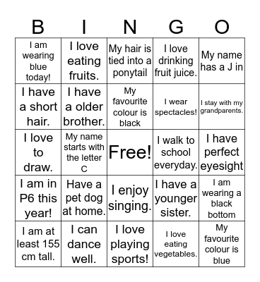KNOW YOU BETTER Bingo Card