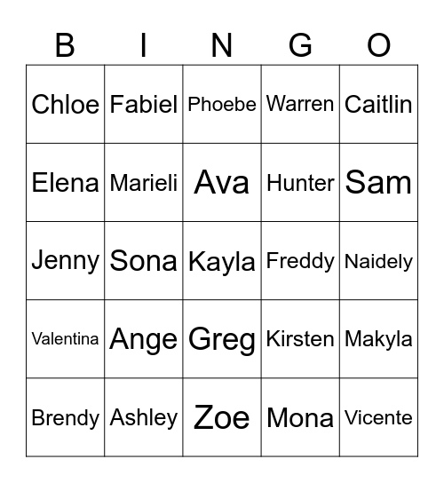 COSMOS Bingo Card