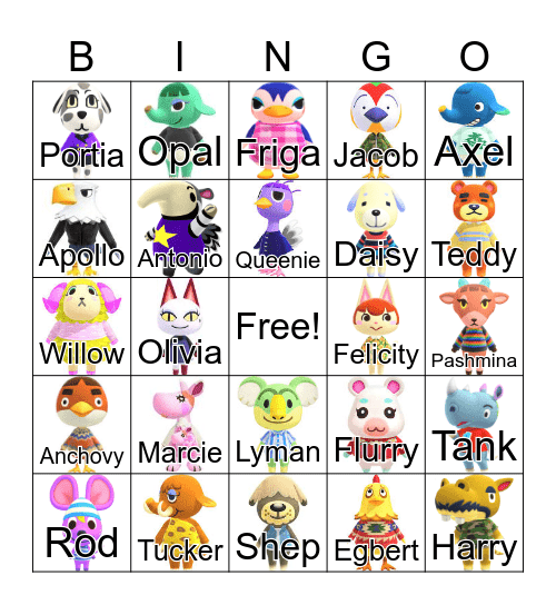 Luxie Villager Hunt Bingo 2023 Bingo Card