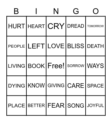 LISTENING BINGO Card