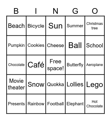 Taboo Bingo Card