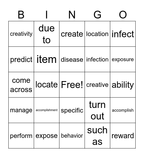 LT Book I Lesson 4 Bingo Card