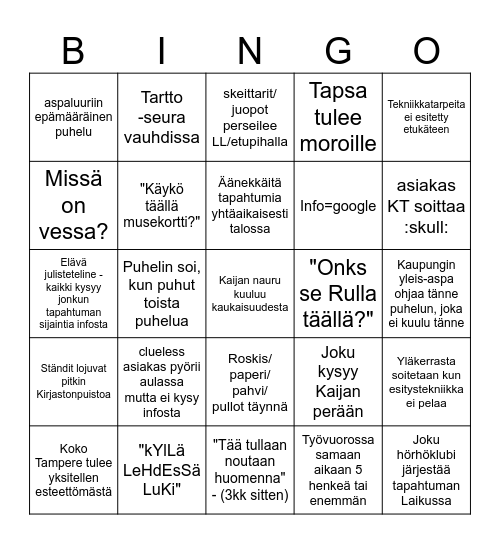 Laikku-bingo 23 Bingo Card