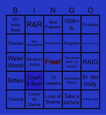 ExoBio Bingo Card