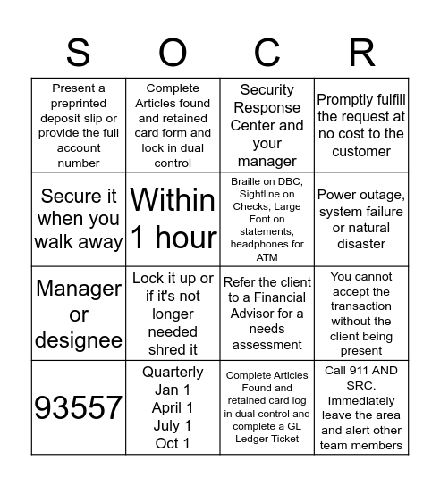 SOCR Bingo Card