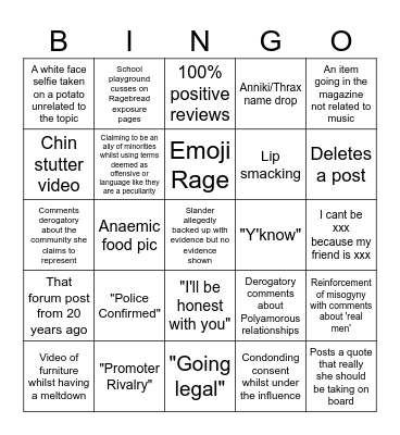 Ragebread Bingo Card