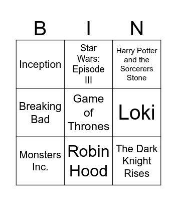 Movie Soundtrack Bingo - Not only themes Bingo Card