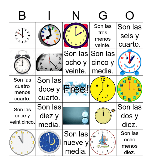 ¿Qué hora es?  Bingo Card