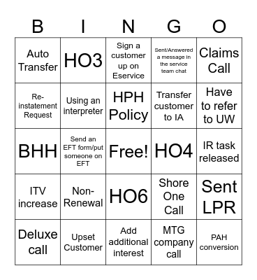 Plymouth Rock Phone Bingo Card