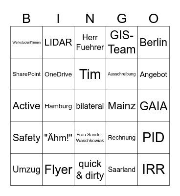 Fly In & Fly Out Bingo 4 Bingo Card