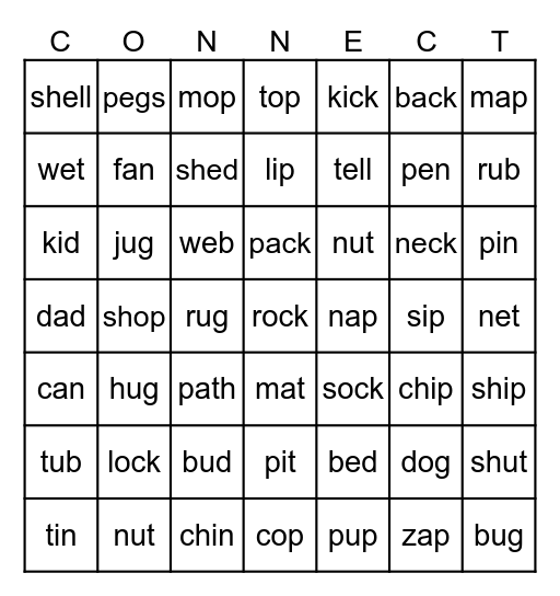 cvc-words-with-digraphs-bingo-card