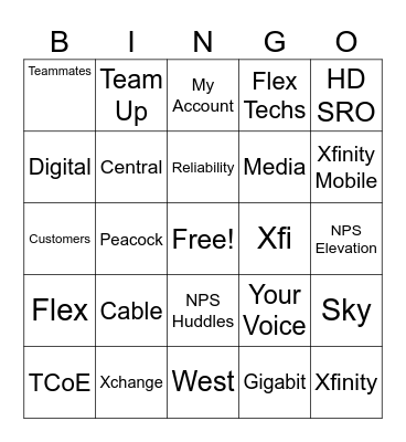 Customer Service Week Bingo Card