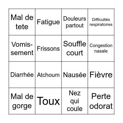 Covid-19 Bingo Card