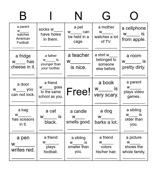 Find someone who has  ... Bingo Card